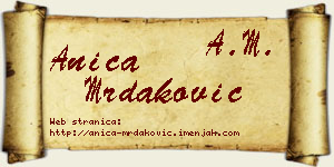 Anica Mrdaković vizit kartica